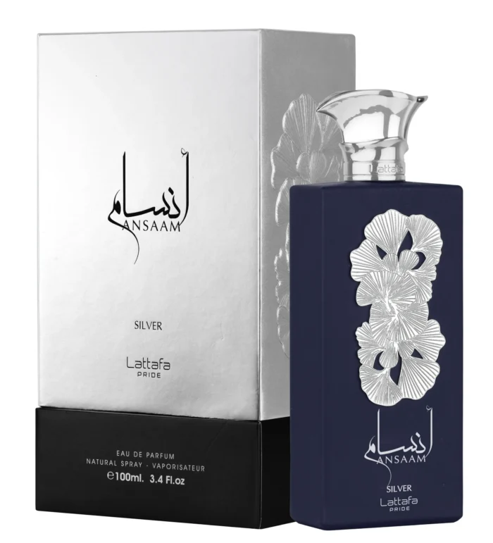 Ansaam Silver Lattafa Ansaam Silver Long Lasting Perfume For Unisex - 100ml - Image 1